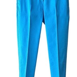 ANN TAYLOR high rise EVA ankle length AZURE BLUE pant & ZARA t-shirt